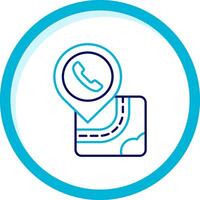 Help center Two Color Blue Circle Icon vector