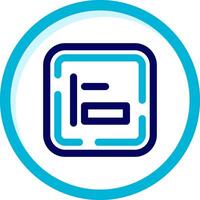 Left alignment Two Color Blue Circle Icon vector