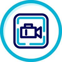 Video Two Color Blue Circle Icon vector