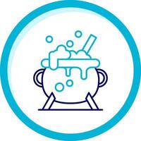 Cauldron Two Color Blue Circle Icon vector