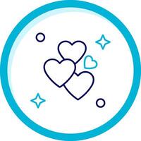 Love Two Color Blue Circle Icon vector