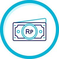 Indonesian rupiah Two Color Blue Circle Icon vector