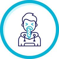 Vomit Two Color Blue Circle Icon vector