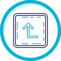 Turn up Two Color Blue Circle Icon vector