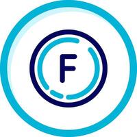 Letter f Two Color Blue Circle Icon vector