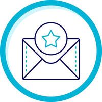 Star Two Color Blue Circle Icon vector