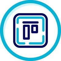 Top alignment Two Color Blue Circle Icon vector