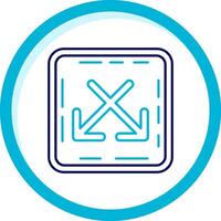 Intersect Two Color Blue Circle Icon vector