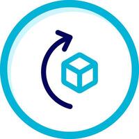 Rotate right Two Color Blue Circle Icon vector