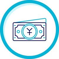 Yuan Two Color Blue Circle Icon vector