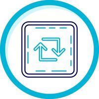 Loop Two Color Blue Circle Icon vector