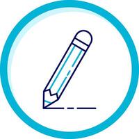 lápiz dos color azul circulo icono vector