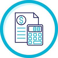 Calculator Two Color Blue Circle Icon vector