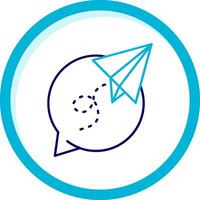 Paper plane Two Color Blue Circle Icon vector