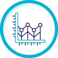 Line chart Two Color Blue Circle Icon vector