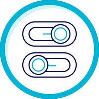 Switch Two Color Blue Circle Icon vector