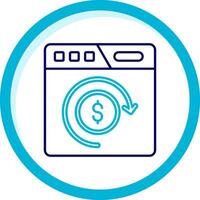 Return of investment Two Color Blue Circle Icon vector