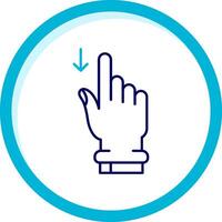 Swipe Down Two Color Blue Circle Icon vector