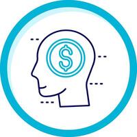 Greed Two Color Blue Circle Icon vector