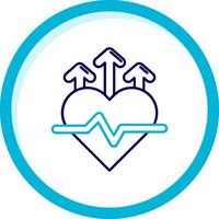 Heart rate Two Color Blue Circle Icon vector