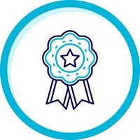 Medal Two Color Blue Circle Icon vector