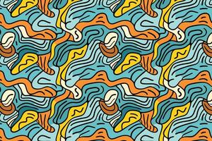 a colorful pattern with waves and wavy lines vector