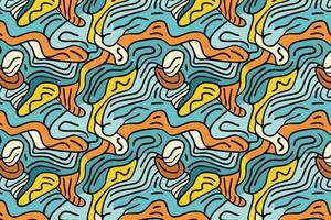 a colorful pattern with waves and wavy lines vector