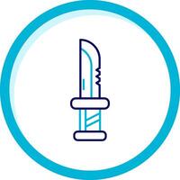 Dagger Two Color Blue Circle Icon vector