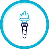 Torch Two Color Blue Circle Icon vector