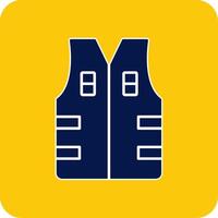 Bullet Proof Vest Glyph Square Two Color Icon vector