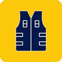 Bullet Proof Vest Glyph Square Two Color Icon vector