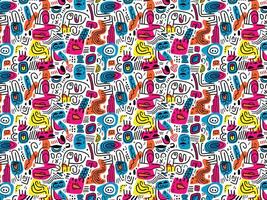 a colorful pattern with many different objects vector