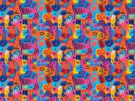 a colorful seamless pattern with many different shapes vector