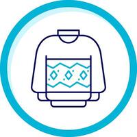 Sweater Two Color Blue Circle Icon vector