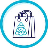 Gift bag Two Color Blue Circle Icon vector