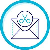 Scissor Two Color Blue Circle Icon vector