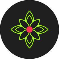 flor de pascua glifo circulo icono vector