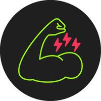 Muscle Glyph Circle Icon vector