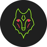 Wolf Glyph Circle Icon vector