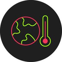 Global Warming Glyph Circle Icon vector