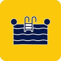 Swimming Pool Glyph Square Two Color Icon vector