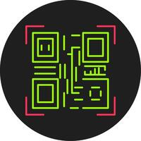Qr Code Glyph Circle Icon vector