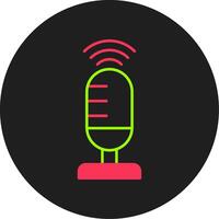 Voice Recording Glyph Circle Icon vector