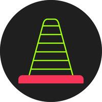 Traffic Cone Glyph Circle Icon vector