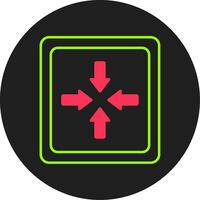 Exit Full Screen Glyph Circle Icon vector