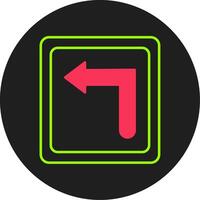 Turn Left Glyph Circle Icon vector