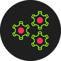 Gears Glyph Circle Icon vector