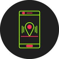 Location Glyph Circle Icon vector