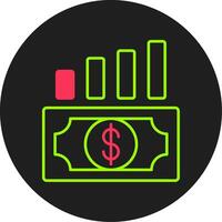 Money Growth Glyph Circle Icon vector