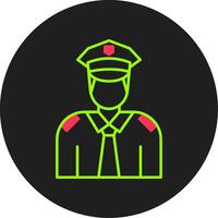 Policeman Glyph Circle Icon vector